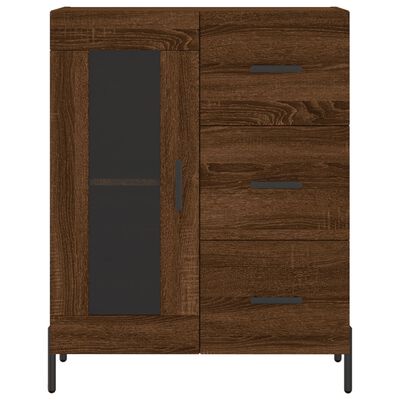 vidaXL Highboard Brown Oak 69.5x34x180 cm Engineered Wood