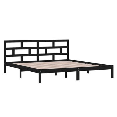 vidaXL Bed Frame without Mattress Black Solid Wood 140x190 cm (810001+814198)