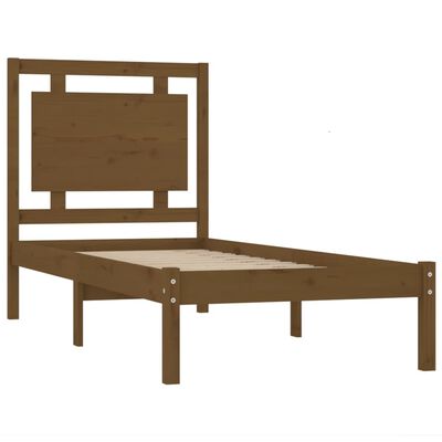 vidaXL Bed Frame without Mattress Honey Brown 75x190 cm Small Single Solid Wood