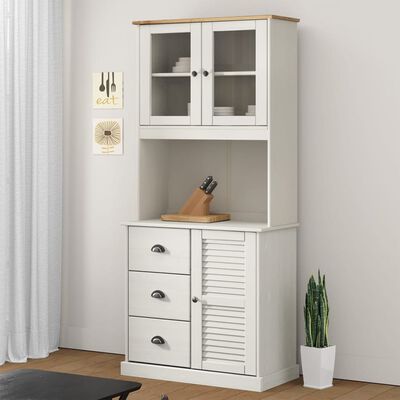 vidaXL Dresser Top VIGO White 78x30x100 cm Solid Wood Pine