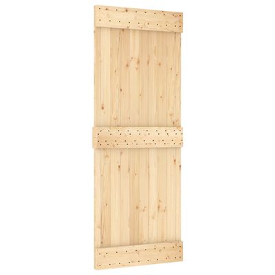 vidaXL Sliding Door with Hardware Set 80x210 cm Solid Wood Pine