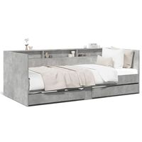 vidaXL Daybed with Drawers without Mattress Concrete Grey 75x190 cm Small Single