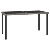 vidaXL Garden Dining Table Grey 140x70x73 cm Poly Rattan