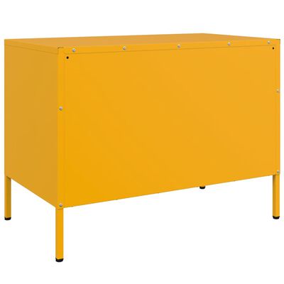 vidaXL TV Cabinet Mustard Yellow 68x39x50.5 cm Steel