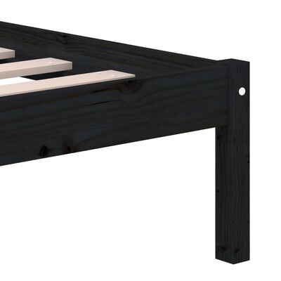 vidaXL Bed Frame without Mattress Black Solid Wood 140x200 cm (810021+814198)