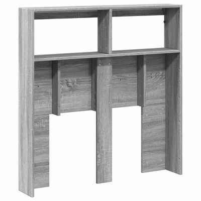 vidaXL Headboard Cabinet with LED Grey Sonoma 100x17x102 cm