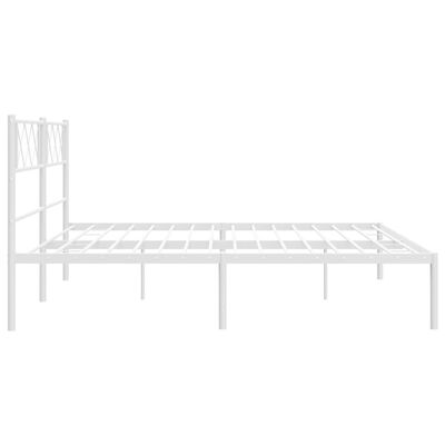 vidaXL Metal Bed Frame without Mattress with Headboard White 180x200 cm Super King