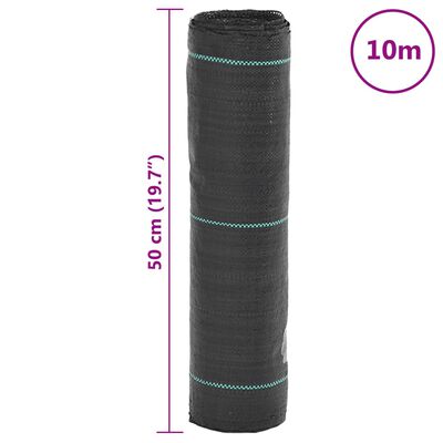 vidaXL Weed Membrane Black 0.5x10 m PP