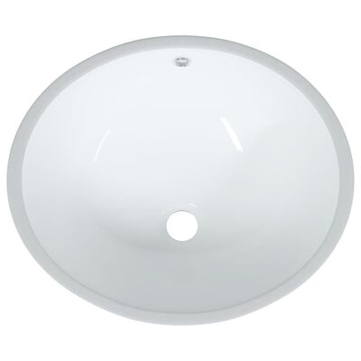 vidaXL Bathroom Sink White 47x39x21 cm Oval Ceramic