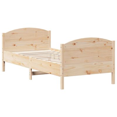 vidaXL Bed Frame without Mattress 75x190 cm Small Single Solid Wood Pine