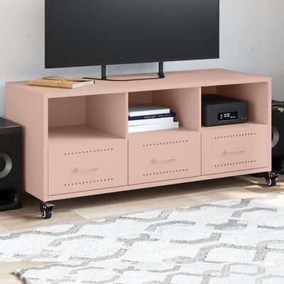 vidaXL TV Cabinet Pink 100.5x39x43.5 cm Steel