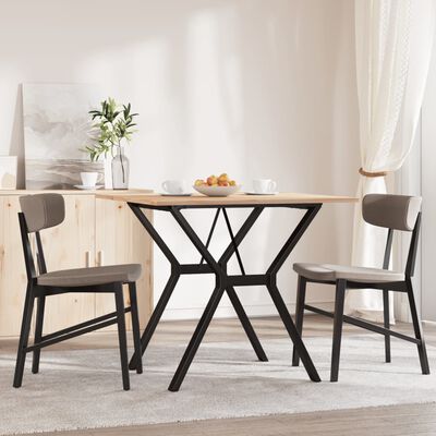 vidaXL Dining Table Y-Frame 90x90x75 cm Solid Wood Pine and Cast Iron