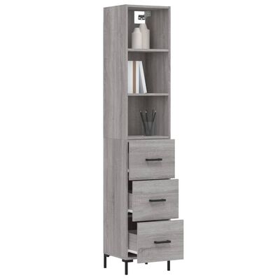 vidaXL Highboard Grey Sonoma 34.5x34x180 cm Engineered Wood