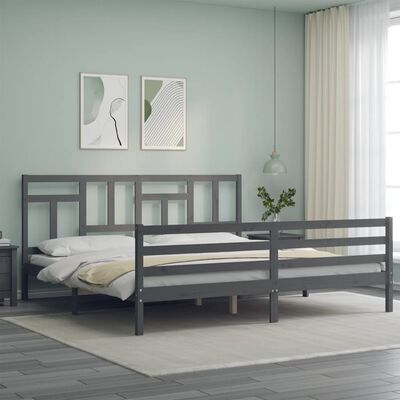 vidaXL Bed Frame without Mattress Grey 200x200 cm Solid Wood