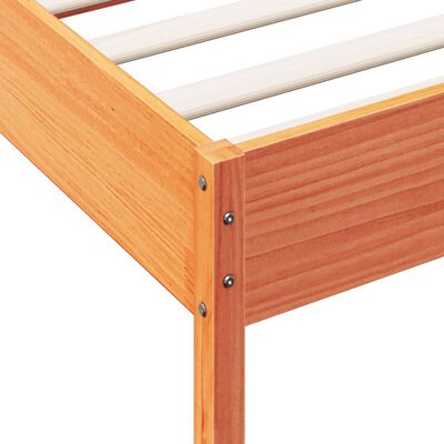 vidaXL Bed Frame without Mattress Wax Brown 100x200 cm Solid Wood Pine