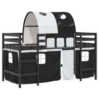 vidaXL Kids' Loft Bed with Tunnel without Mattress White&Black 80x200 cm