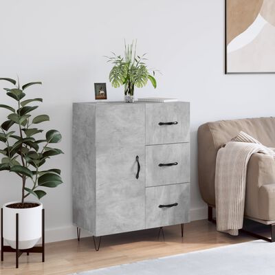 vidaXL Sideboard Concrete Grey 69.5x34x90 cm Engineered Wood