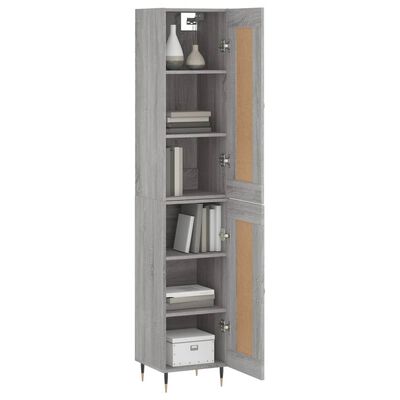 vidaXL Highboard Grey Sonoma 34.5x34x180 cm Engineered Wood