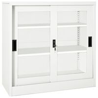 vidaXL Sliding Door Cabinet White 90x40x90 cm Steel