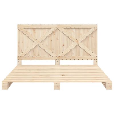 vidaXL Bed Frame without Mattress with Headboard 180x200 cm Super King Solid Wood