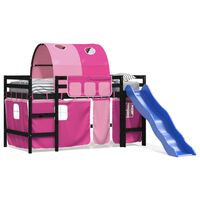 vidaXL Kids' Loft Bed with Tunnel without Mattress Pink 80x200 cm