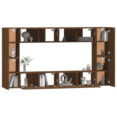 vidaXL 8 Piece TV Cabinet Set Brown Oak Engineered Wood