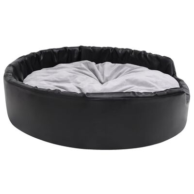 vidaXL Dog Bed Black and Grey 99x89x21 cm Plush and Faux Leather