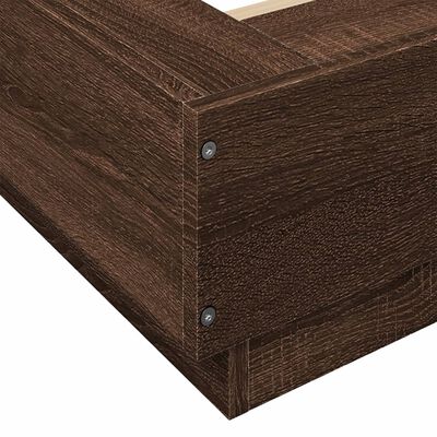 vidaXL Bed Frame with LED Lights without Mattress Brown Oak 180x200 cm Super King