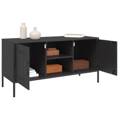 vidaXL TV Cabinet Black 100.5x39x50.5 cm Steel