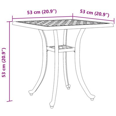 vidaXL Garden Table White 53x53x53 cm Cast Aluminium