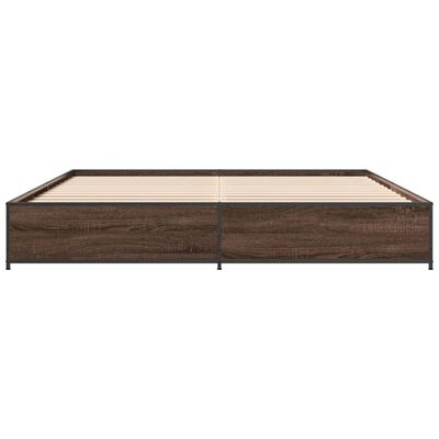 vidaXL Bed Frame without Mattress Brown Oak 180x200 cm Super King