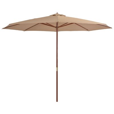 vidaXL Garden Parasol with Wooden Pole 350 cm Taupe