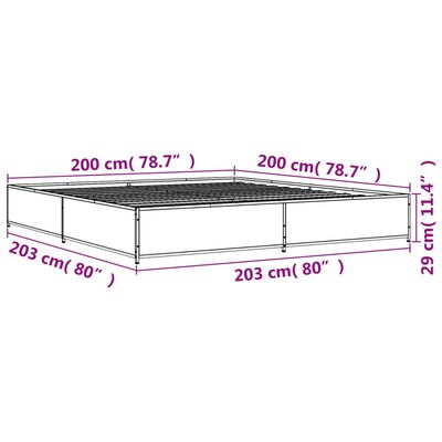 vidaXL Bed Frame without Mattress Brown Oak 200x200 cm