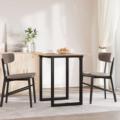 vidaXL Dining Table O-Frame 70x70x75 cm Solid Wood Pine and Cast Iron