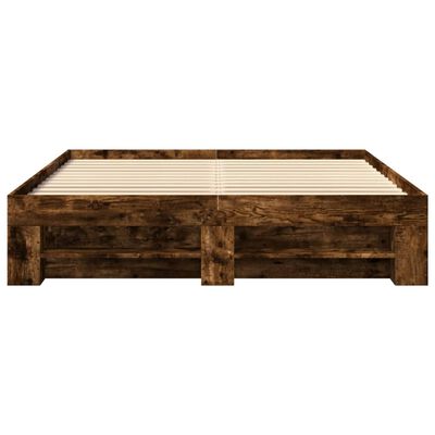 vidaXL Bed Frame without Mattress Smoked Oak 160x200 cm Engineered Wood