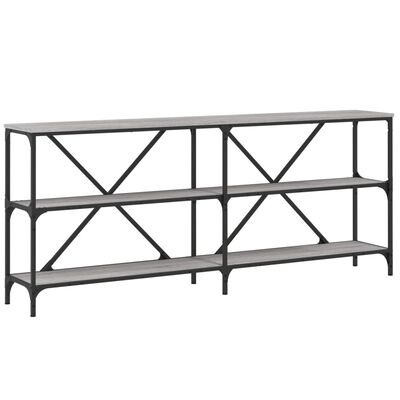 vidaXL Console Table Grey Sonoma 180x30x75 cm Engineered Wood and Iron