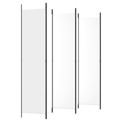 vidaXL 6-Panel Room Divider White 300x220 cm Fabric