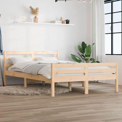 vidaXL Bed Frame without Mattress Solid Wood 150x200 cm King Size