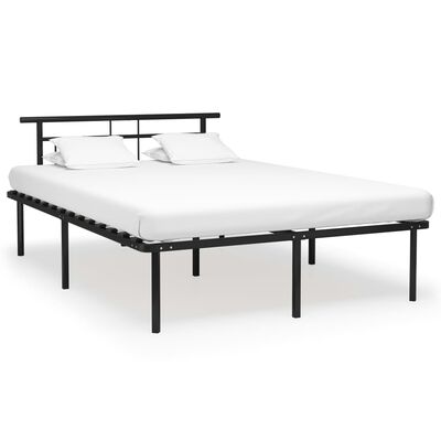 vidaXL Bed Frame without Mattress Black Metal 140x200 cm