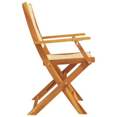 vidaXL Garden Chairs 2 pcs Beige Solid Wood Acacia and Polypropylene