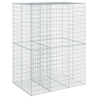 vidaXL Gabion Basket with Cover 150x100x200 cm Galvanised Iron