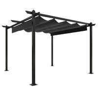 vidaXL Garden Gazebo with Retractable Roof 3x3 m Anthracite