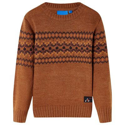 Kids' Sweater Knitted Cognac 128