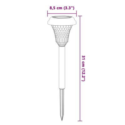 vidaXL Solar Pathway Lights with Ground Spikes 12 pcs White