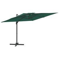 vidaXL Double Top Cantilever Garden Parasol Green 400x300 cm