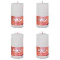 Bolsius Rustic Pillar Candles Shine 4 pcs 130x68 mm Cloudy White