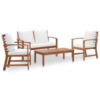 vidaXL 4 Piece Garden Lounge Set with Cushions Solid Wood Acacia