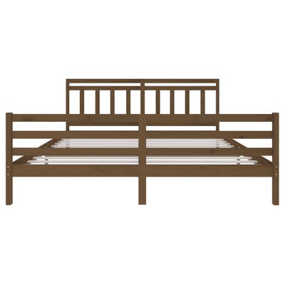 vidaXL Bed Frame without Mattress Honey Brown Solid Wood 200x200 cm (810453+814117)