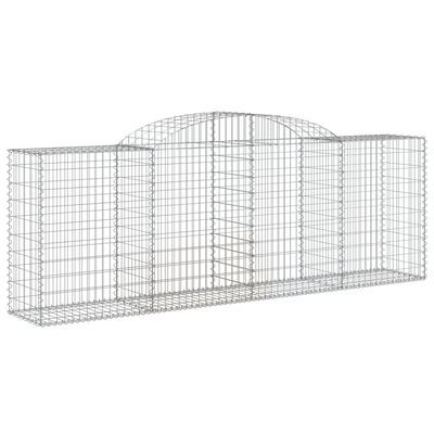 vidaXL Arched Gabion Baskets 7 pcs 300x50x100/120 cm Galvanised Iron