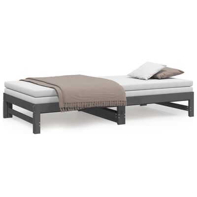 vidaXL Pull-out Day Bed without Mattress Grey 2x(100x200) cm